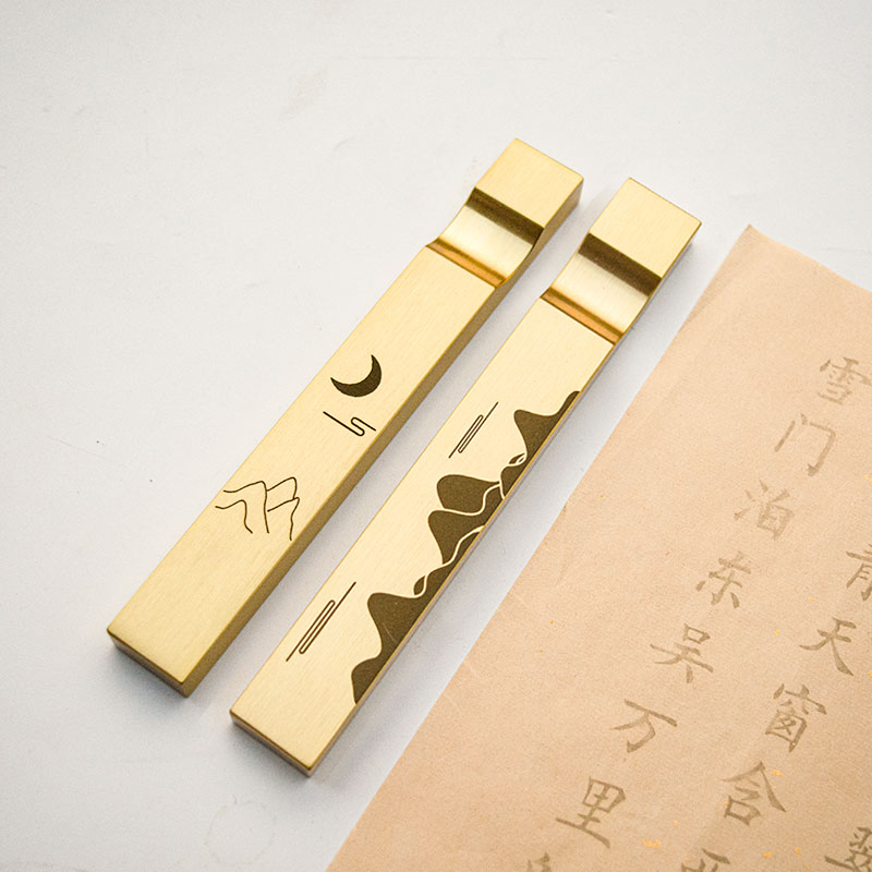 Brass Paperweight Chinese Calligraphy Painting Pap..